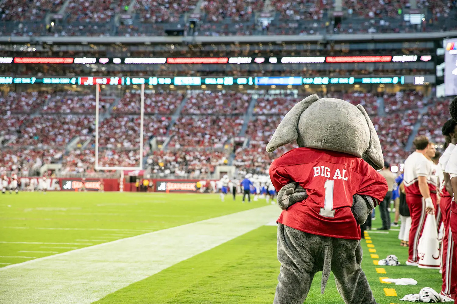 Big Al next to football field